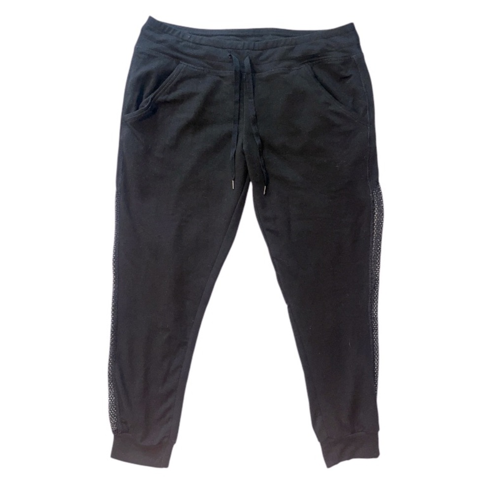 Scorpio Sol Black Mesh Detail Joggers Drawstring Waist Size Medium